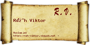 Réh Viktor névjegykártya